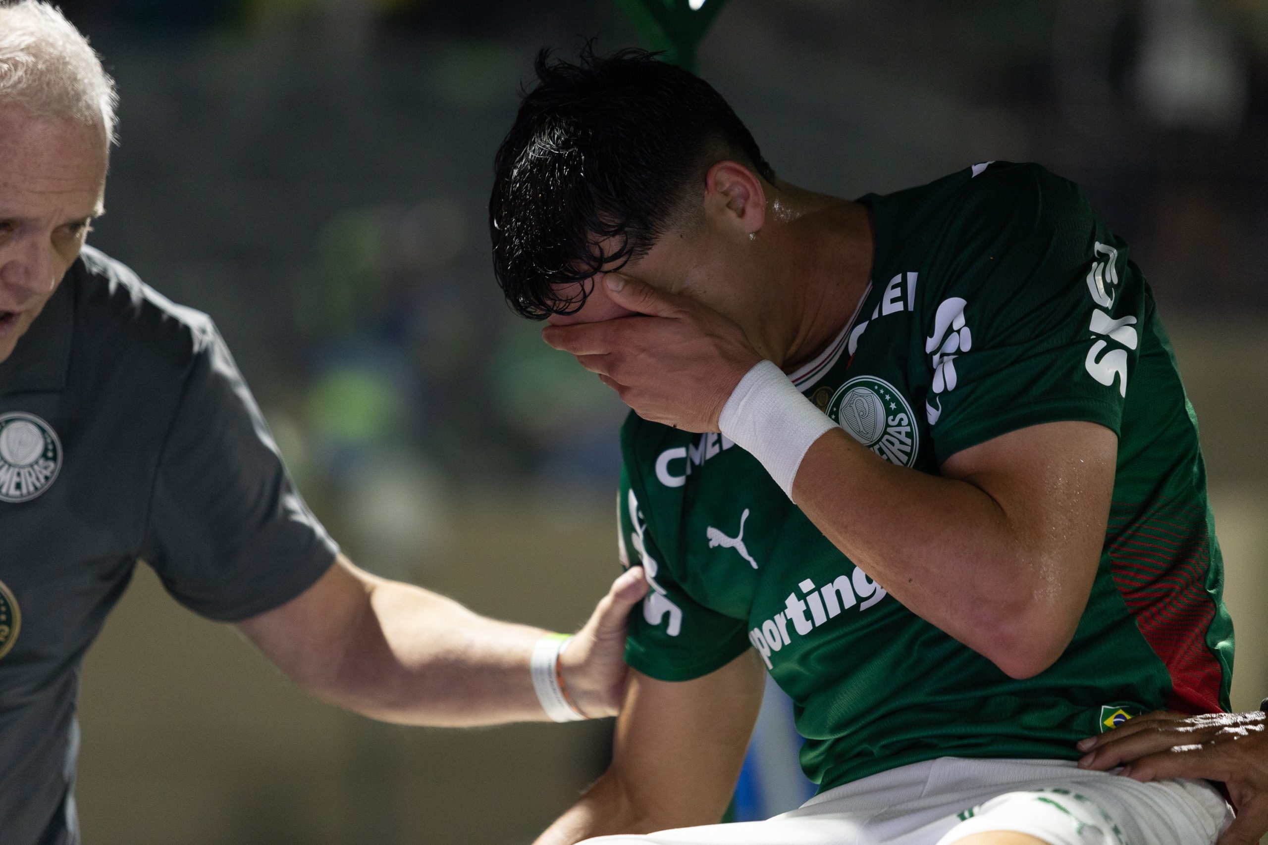 Jogadores do Palmeiras em treinamento