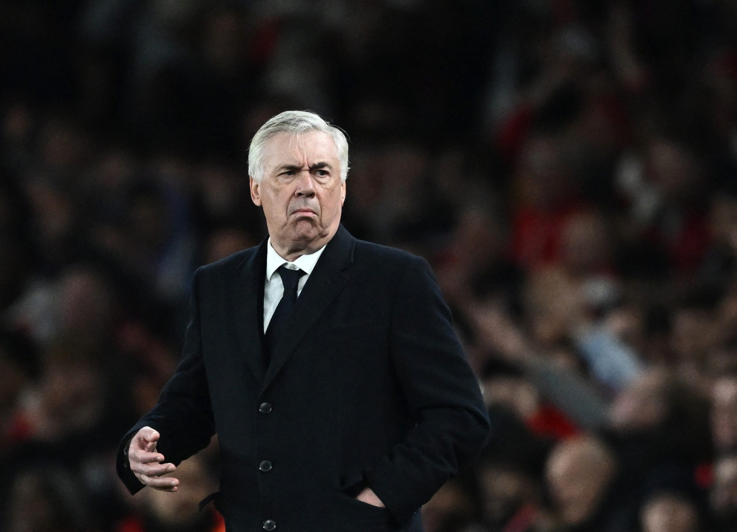 Carlo Ancelotti, técnico da Seleção Brasileira, em treinamento