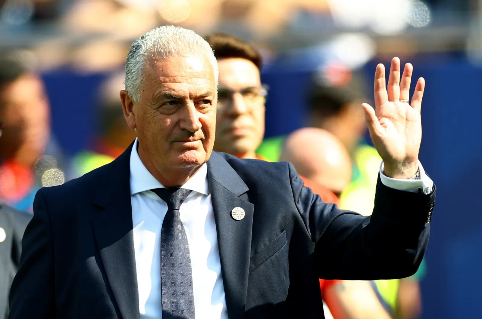 Gustavo Alfaro, técnico do Paraguai, comemora uma vitória em partida da Copa do Mundo 2026.