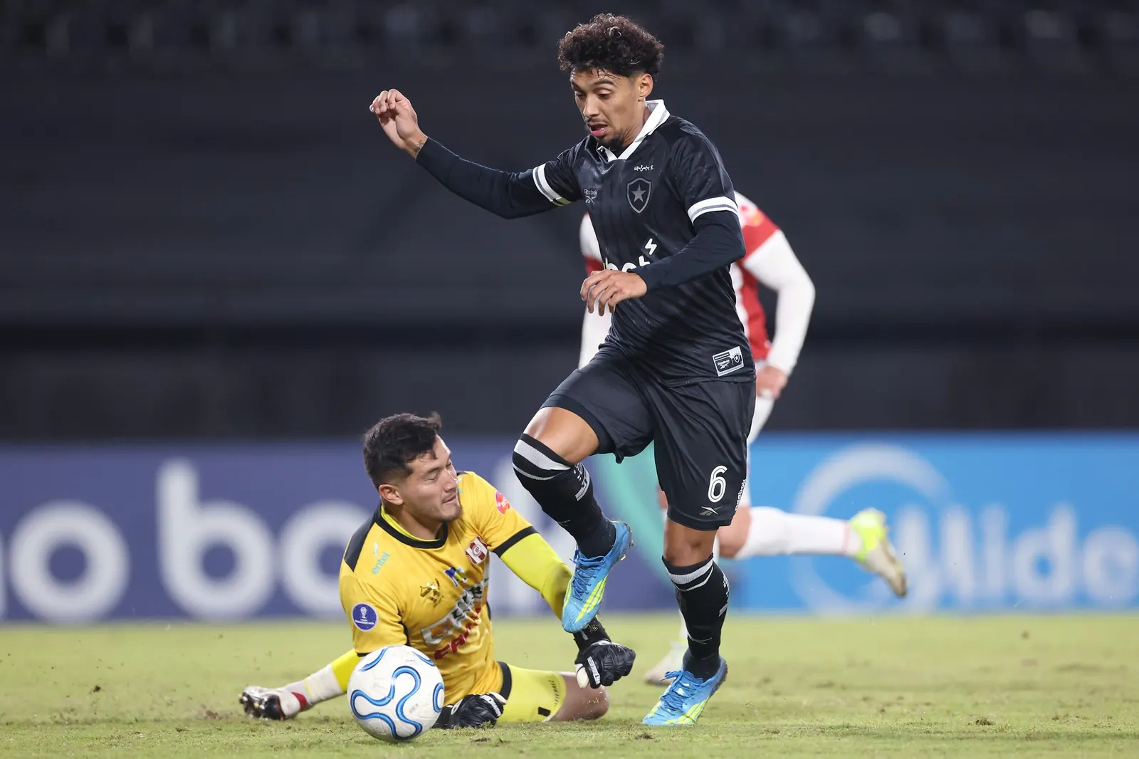 Jogadores do Botafogo comemorando um gol em partida de futebol.