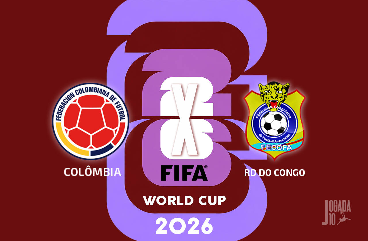 Jogadores da seleção colombiana em ação durante um jogo da Copa do Mundo.