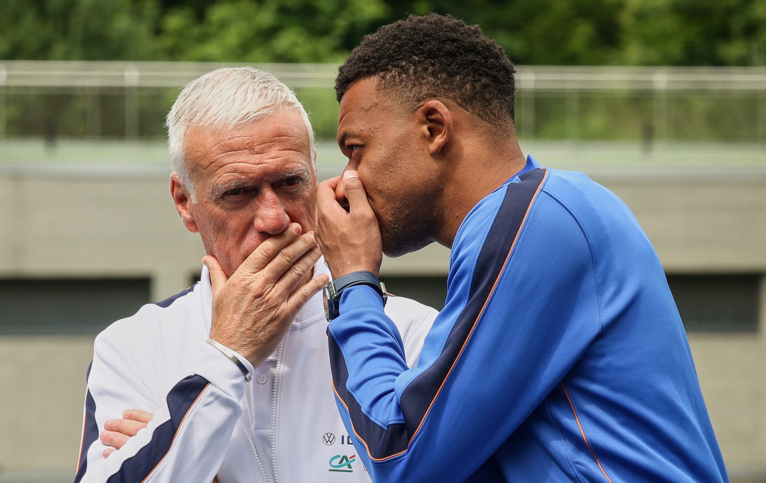 Jogadores da seleção francesa em reunião na concentração