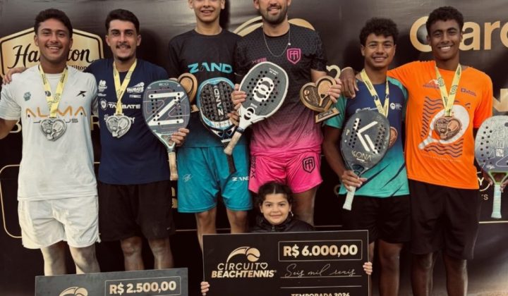 Dupla número 1 do ranking e jovens talentos vencem 6ª etapa do Circuito Beach Tennis em Caraguatatuba