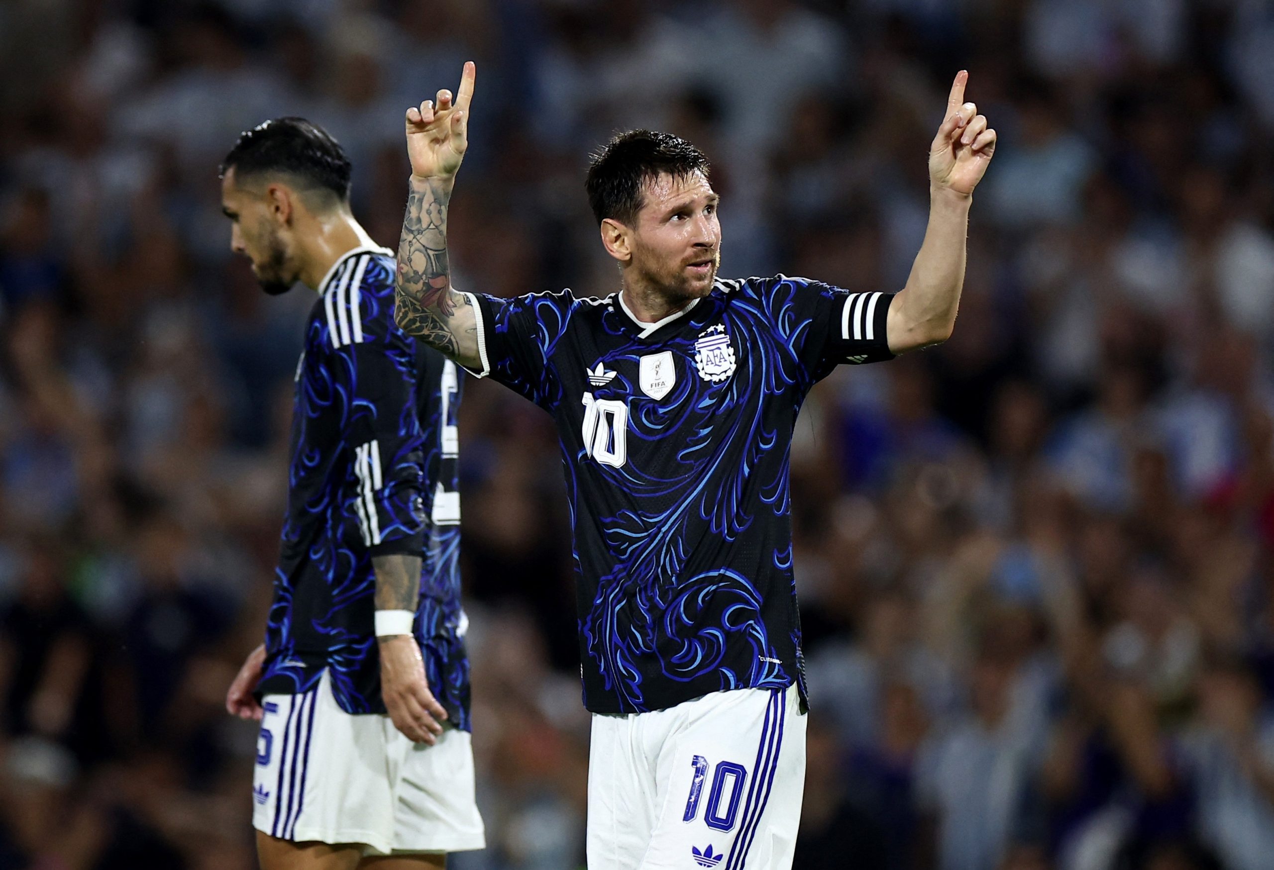 Jogadores da seleção argentina comemoram a conquista da Copa do Mundo