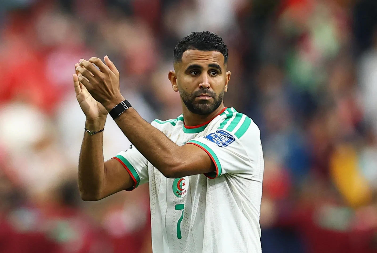 Riyad Mahrez, jogador da Seleção Argelina, em ação durante partida da Copa do Mundo