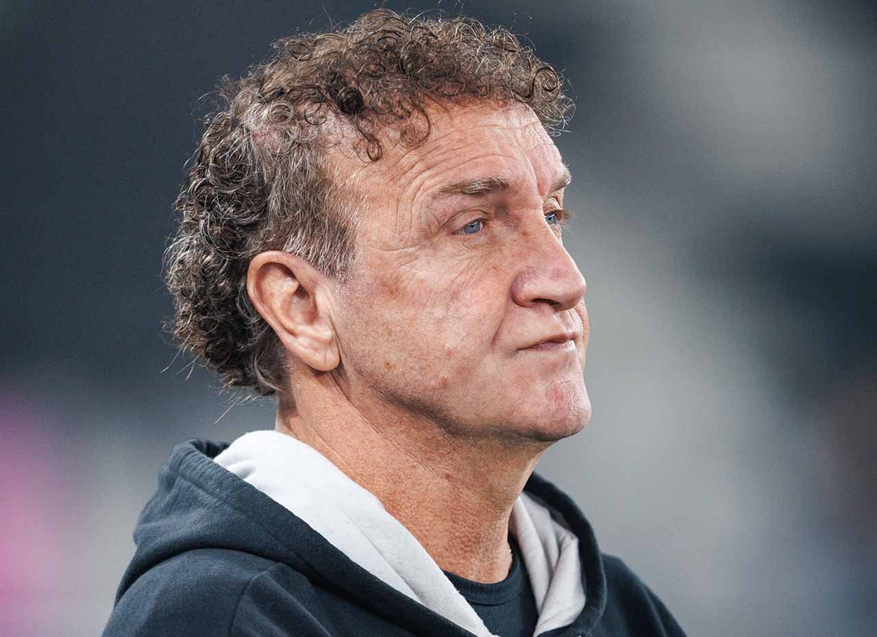 Cuca, técnico do Santos, fala em entrevista coletiva na Vila Belmiro após vitória sobre a Universidad Central