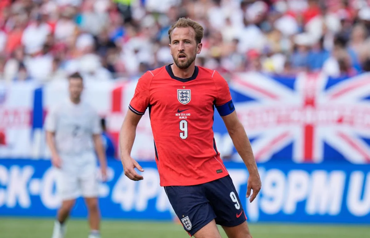 Harry Kane, estrela da Inglaterra, em ação na Copa do Mundo.