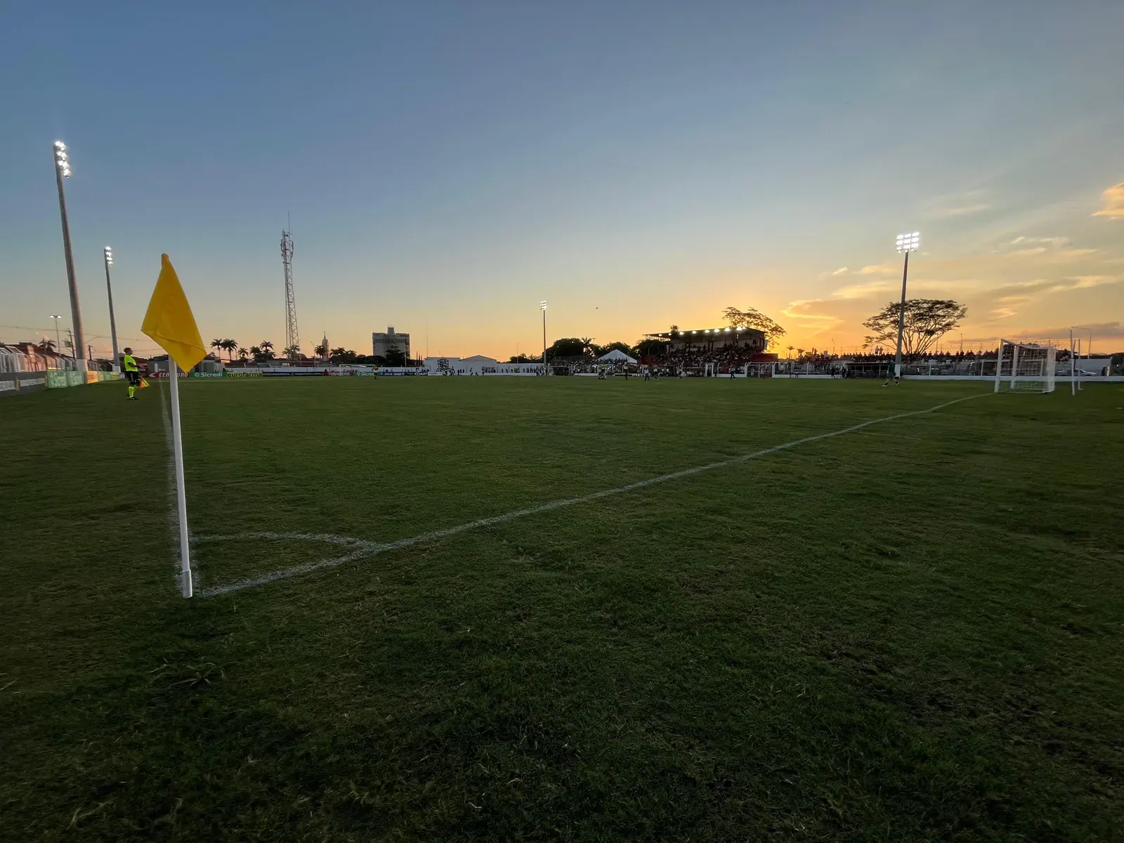 Jogadoras de futebol em campo durante partida do Paulistão Feminino