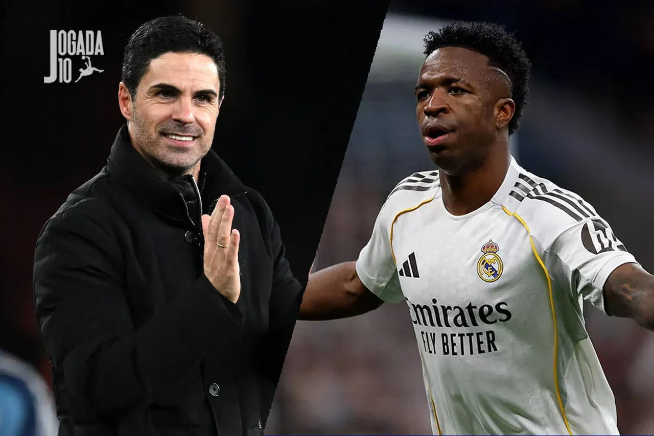 Mikel Arteta, técnico do Arsenal, durante entrevista coletiva